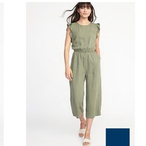 Olive green pant romper. Brand new